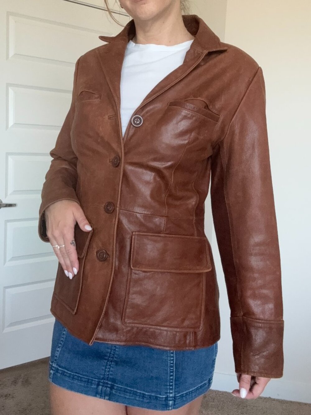 Vintage Mossimo Brown Leather Jacket